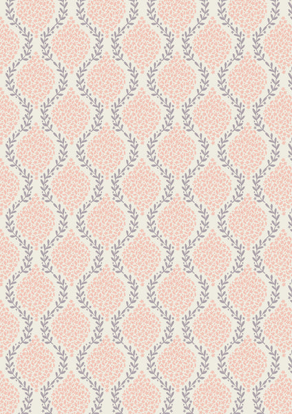 Lewis & Irene - Spring Hare - Floral Trellis Pink Fabric