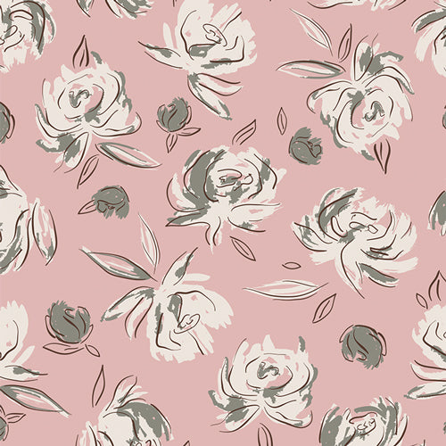 Art Gallery Fabrics - All is Well - Bed of Roses Mauve Fabric