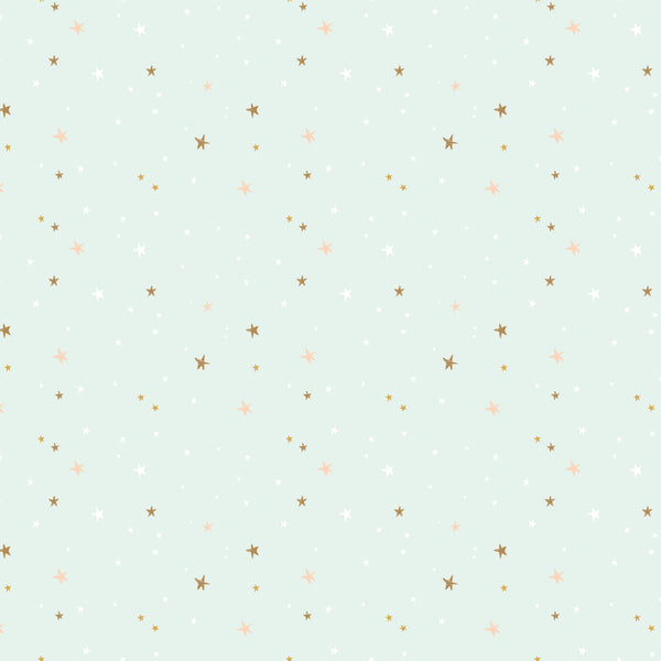 Riley Blake Designs - Spin and Twirl Stars - Mist Sparkle Fabric