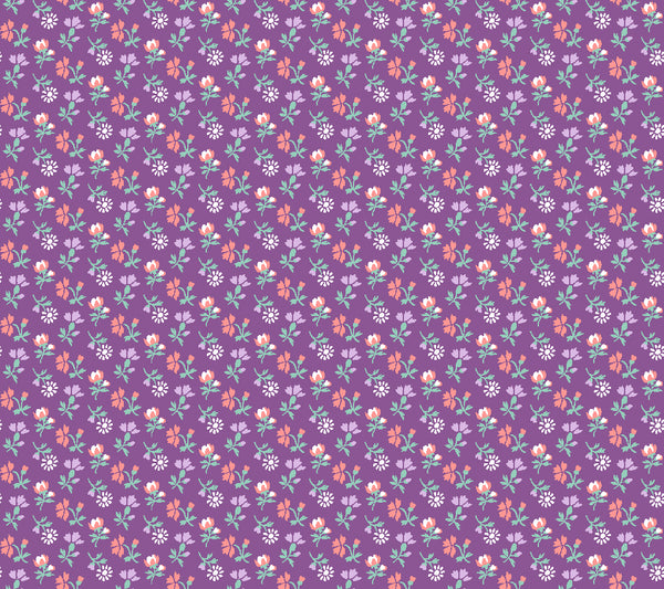 RJR Fabrics - Everything But The Kitchen Sink XVI - Petal Song - Dark Orchid Fabric