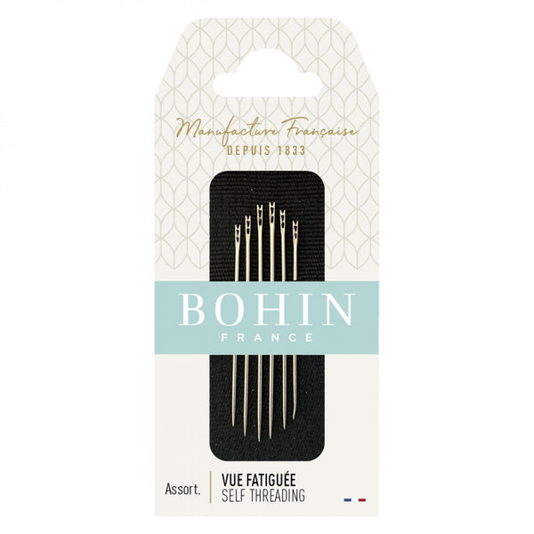 Bohin - Self/Easy Threading Needles -Assorted Size 3/8 (6 ct)