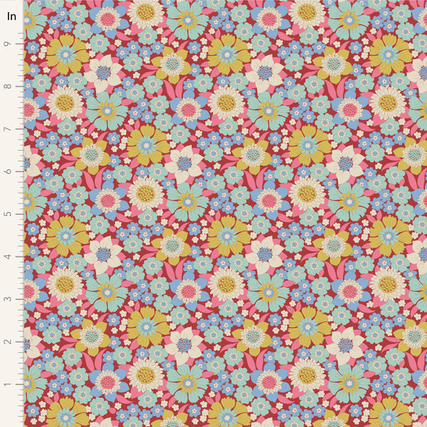 Tilda - Wallflower - Lauren Burgundy Fabric