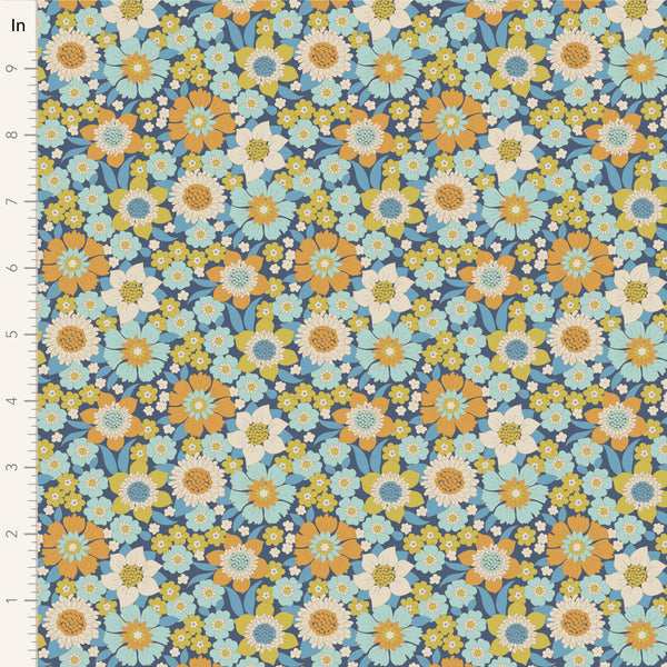 Tilda - Wallflower - Lauren Blue Fabric
