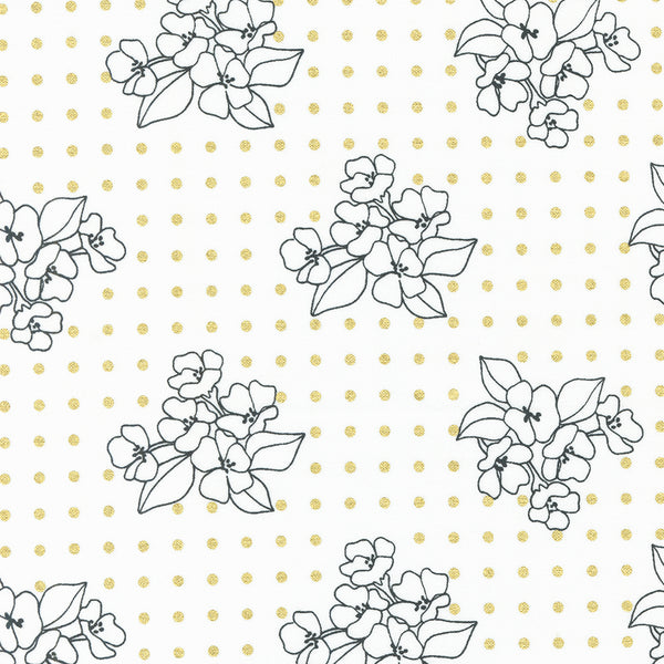 Moda - Gilded - Flower Dot Paper Gold Metallic Fabric