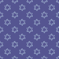 Paintbrush Studios - Festival of Lights - Star of David Dark Blue Fabric