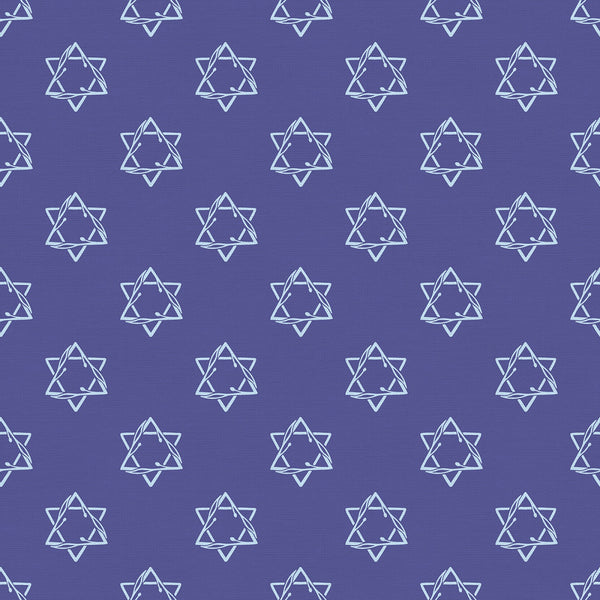 Paintbrush Studios - Festival of Lights - Star of David Dark Blue Fabric