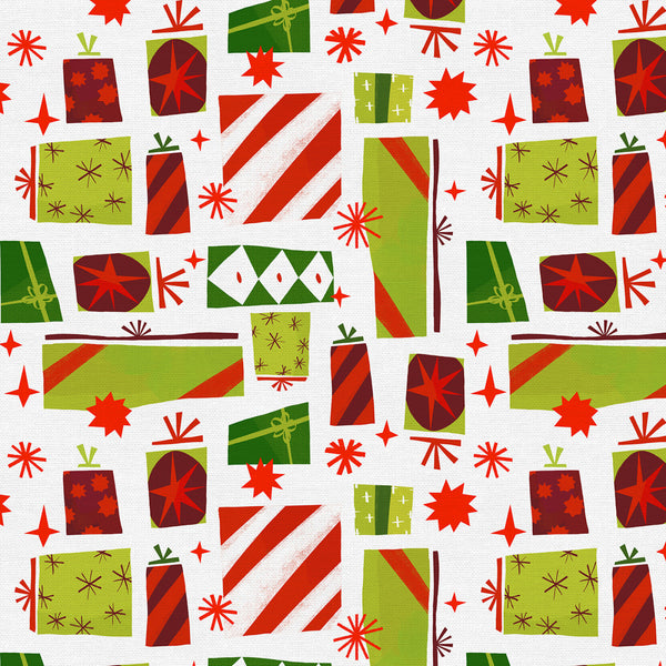 Paintbrush Studios - Christmas Town - Gifts White Fabric