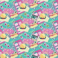 Paintbrush Studios - Dine & Drive - Order Up Blue/Pink Fabric