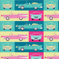 Paintbrush Studios - Dine & Drive - Dine In Diner Blue/Pink Fabric