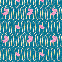 Paintbrush Studios - Dine & Drive - Straws Teal Fabric