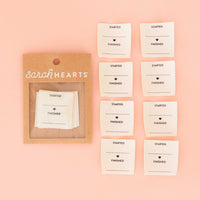 Sarah Hearts - Started Finished Organic Cotton Sew in Labels (8 ct)