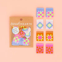 Sarah Hearts - Then Came June Quilt Block Woven Labels (8 ct)