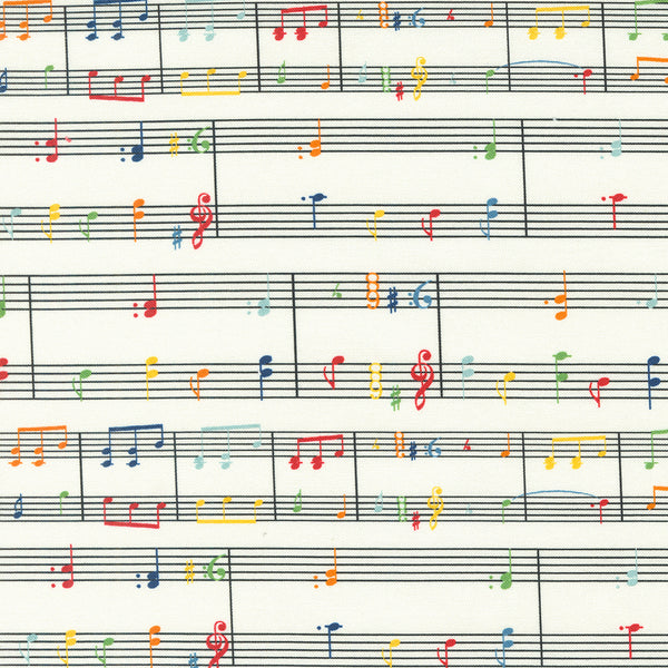 Moda - Sweet Melodies - Music Notes Ivory Fabric