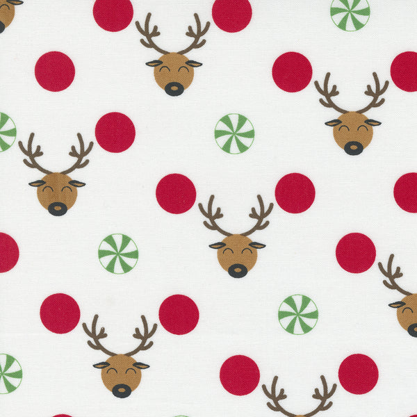 Moda - Reindeer Games - Reindeer Dots Winter White Fabric