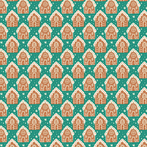 Cloud 9 - Bright Holiday - Prize-Winning Gingerbread Houses Fabric