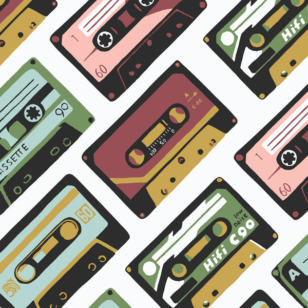Cloud 9 - Organic Cotton Canvas - Mixed Tapes Fabric