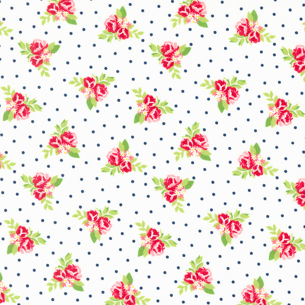 Moda - Berry Basket - Tiny Flowers Sugar Fabric