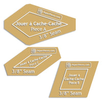 Jouer á Cache-Cache 3/8" Seam Acrylic Fabric Cutting Template Set