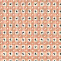 Moda - Owl O Ween - Spider Gingham Pumpkin Fabric