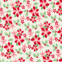 Moda - Kitty Christmas - Poinsettia Snow Fabric