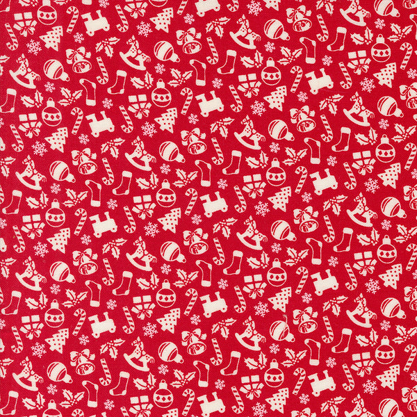 Moda - Kitty Christmas - Toy Box Berry Fabric