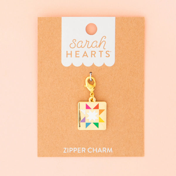 Sarah Hearts - Zipper Charm - Quilt Star