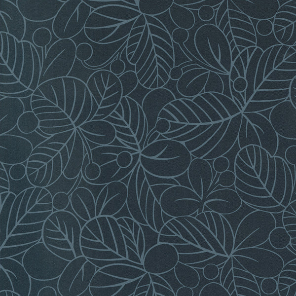 Moda - Concrete Jungle  - Leaf Me Alone Asphalt Graphite Fabric