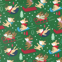 Moda - Hello Holidays - Reindeer Evergreen Fabric