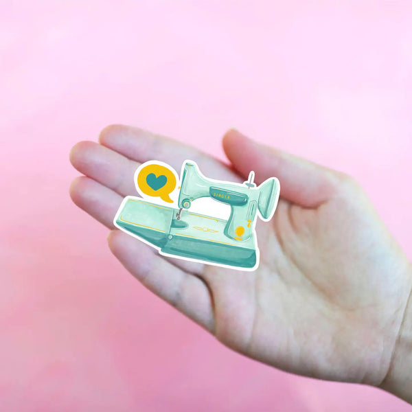 Nona Quilts - Aqua Featherweight Sewing Machine Vinyl Sticker