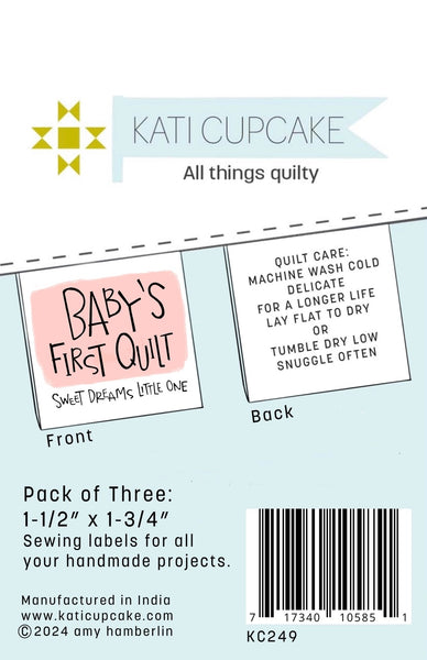 Kati Cupcake - Baby's First Quilt Pink Labels (3 ct)