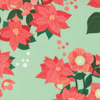 Moda - Tiny Christmas - Poinsettia Mint Fabric