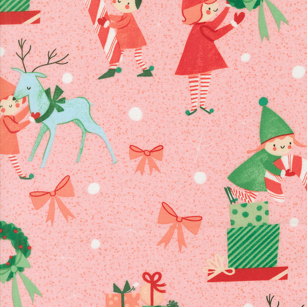 Moda - Tiny Christmas - Elves Cotton Candy Fabric