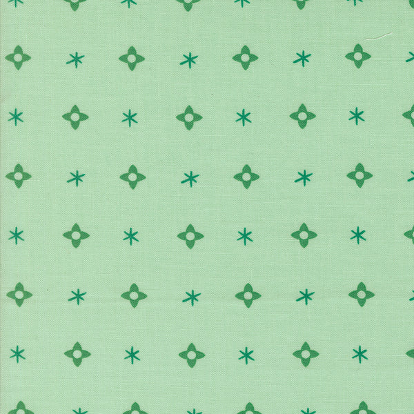 Moda - Tiny Christmas - Christmas Star Mint Fabric