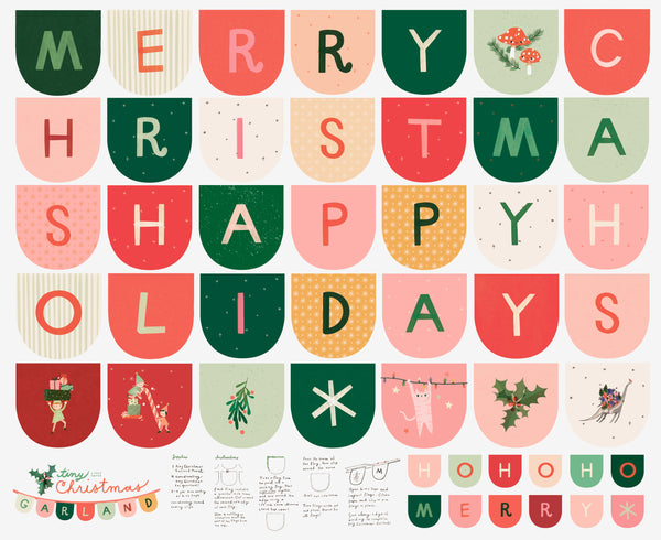 Moda - Tiny Christmas Garland Panel