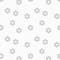 Camelot Fabrics - Stitched Hexies - White Small Hexie Flower Fabric