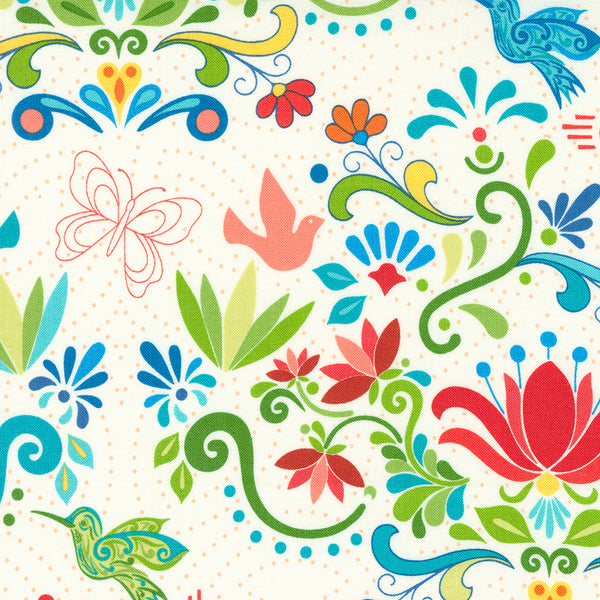 Moda - Land Of Enchantment - Talavera Marshmallow White Fabric