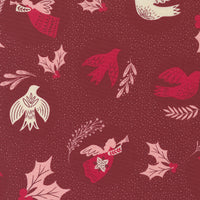 Moda - Good News Great Joy - Hark Cranberry Fabric