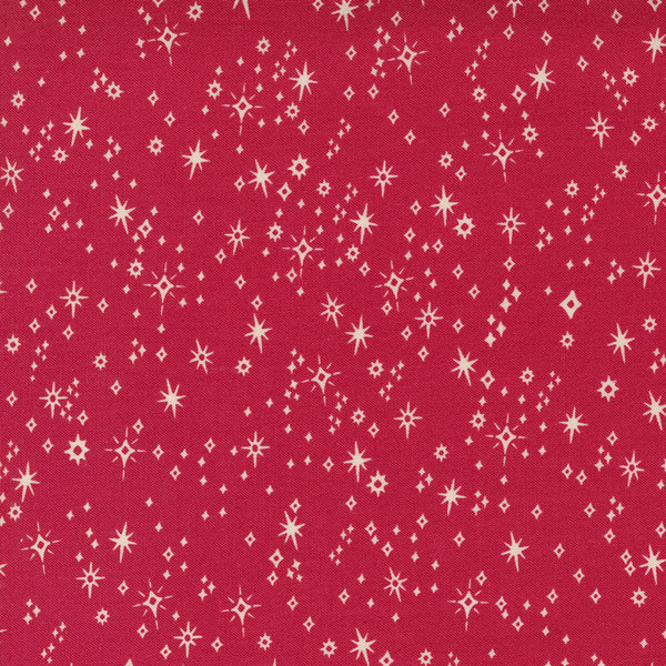 Moda - Good News Great Joy - Starry Snowfall Holly Red Fabric