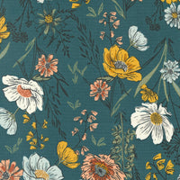 Moda - Woodland & Wildflowers - Wildflower Wonder Dark Lake Fabric