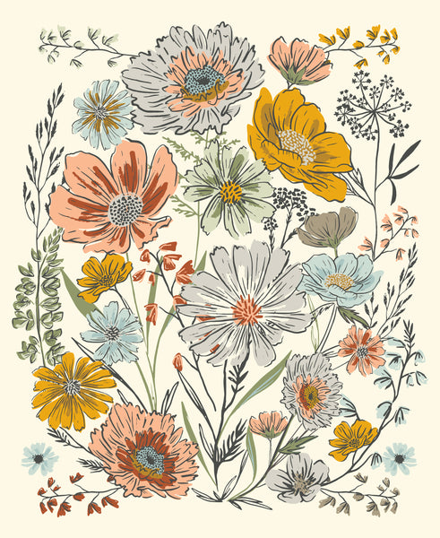 Moda - Woodland & Wildflowers - Cream Panel