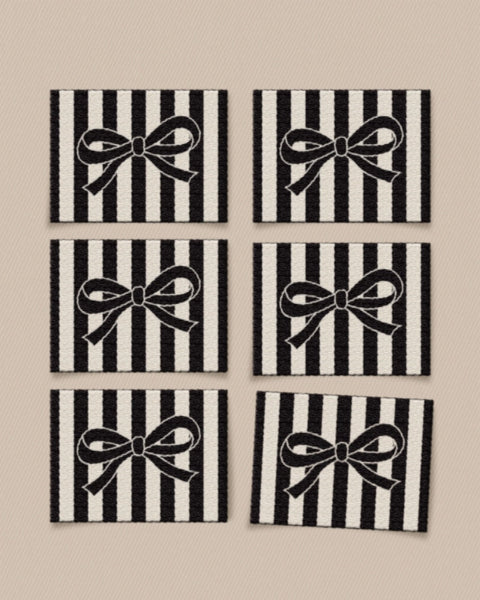 Matchy Matchy Sewing Club - Black Bow Large Labels (6 ct)