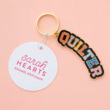 Sarah Hearts - Enamel Keychain - Quilter