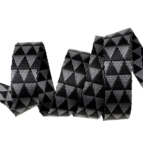 Renaissance Ribbons - Tula Pink Graywork Kinda Shady 1" Webbing - Carbon