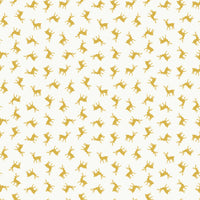 Windham - Holiday Twinkle - Reindeer White/Gold Metallic Fabric