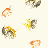 Windham - Heather Ross by Hand - Barn Kitties Ivory Fabric