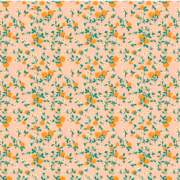 Windham - Heather Ross by Hand - Mousy Floral Blush Fabric