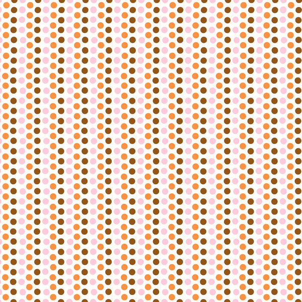 Windham - Heather Ross Studio Edit - Dots Pink & Orange Fabric