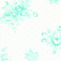 Moda - Lighthearted - Rosy - Cream Aqua Fabric