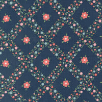 Moda - Rosemary Cottage - Trellis - Navy Fabric