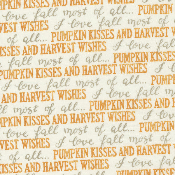 Moda - Harvest Wishes - Fall Words Whitewashed Fabric